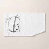 Hippo in de Bath Fun Illustration Black Bad Handdoek (Handdoek)