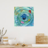 Hippo in de Bathtub Poster (Keuken)