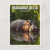 Hippo in de Okavango Delta in Botswana Briefkaart (Voorkant)
