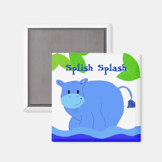Hippo in de pool magneet (Voorkant / Achterkant)