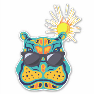 Hippo in de tropen Sticker