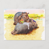 Hippo in de zon briefkaart (Voorkant)