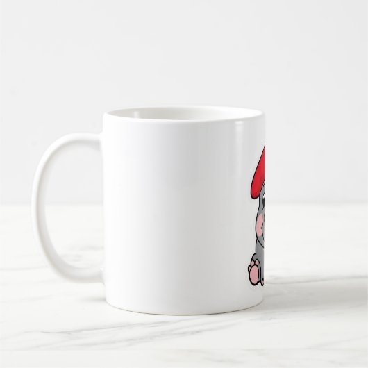 Hippo in een baret - Schattigee Franse kunstenaar  Koffiemok (Links)