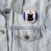 hippo in een pet ronde button 5,7 cm (In situ)
