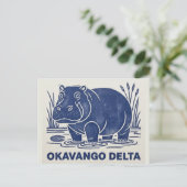 Hippo in Okavango Delta Botswana Briefkaart (Staand voorkant)