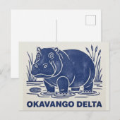Hippo in Okavango Delta Botswana Briefkaart (Voorkant / Achterkant)