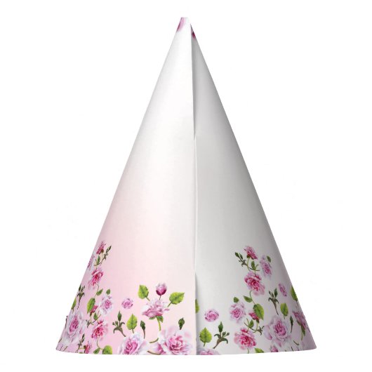 Hippo in parels roze bloemen meisje verjaardag feesthoedjes (Achterkant)