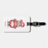 Hippo in red bikini for Christmas  Bagagelabel (Voorkant horizontaal)