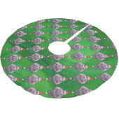 Hippo in Santa Hat Pattern over Groen Kerstboom Rok (Gekanteld)
