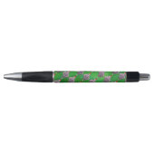 Hippo in Santa Hat Pattern over Groen Pen (Voorkant)