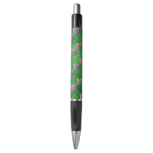 Hippo in Santa Hat Pattern over Groen Pen