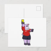 Hippo in Soccer als Referee Briefkaart (Voorkant / Achterkant)