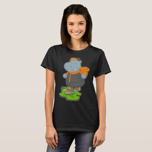 Hippo Inline skating Roller schaatsen T-shirt (Voorkant volledig)