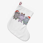 Hippo-kerstaedieren verkuilen hippos-feestdag grote kerstsok (Voorkant (Hangend))
