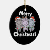 Hippo-kerstairdieren bevestigen keramische keramie keramisch ornament (Rechts)