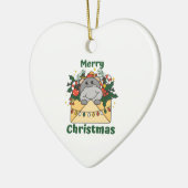 Hippo kerstbrief Winter Dieren Hippos Keramisch Ornament (Links)