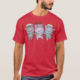Hippo-kerstdieren verkuilen HipposT-Shirt T-shirt