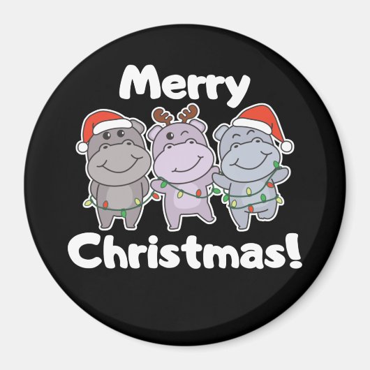 Hippo-kerstdierentuin Magneet (Voorkant)