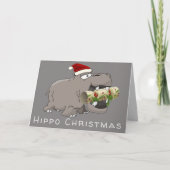 Hippo-kerstrackers Feestdagen Kaart (Voorkant)