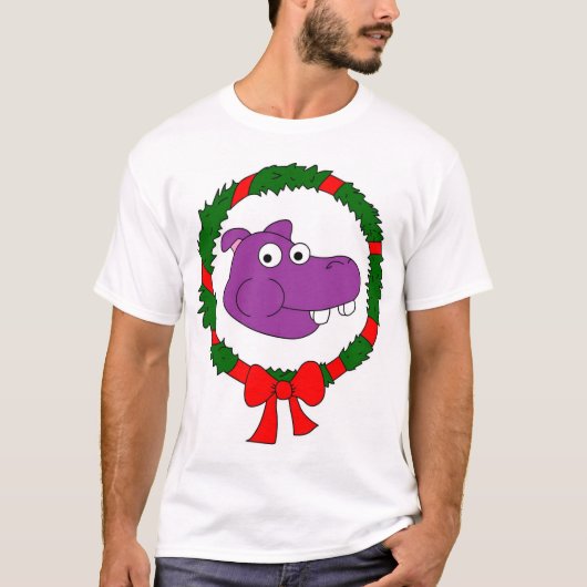 Hippo kerstT-shirt T-shirt (Voorkant)
