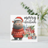 Hippo kerstthema voor Dierenvrienden (Staand voorkant)