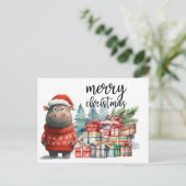 Hippo kerstthema voor Dierenvrienden Briefkaart (Staand voorkant)