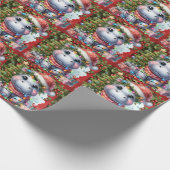Hippo kerstthema voor Dierenvrienden Cadeaupapier (Hoek)