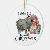 Hippo kerstthema voor Dierenvrienden Keramisch Ornament (Links)
