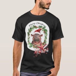 Hippo kerstthema voor Dierenvrienden T-shirt