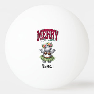 Hippo Kerstthema voor Ping Pong Speler Pingpongbal