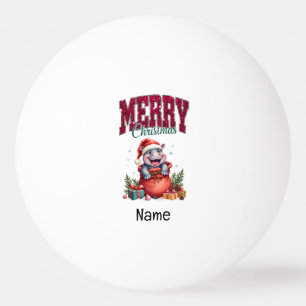 Hippo Kerstthema voor Ping Pong Speler Pingpongbal