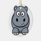 Hippo kerstversiering keramisch ornament (Rechts)