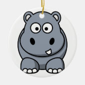 Hippo kerstversiering keramisch ornament (Voorkant)
