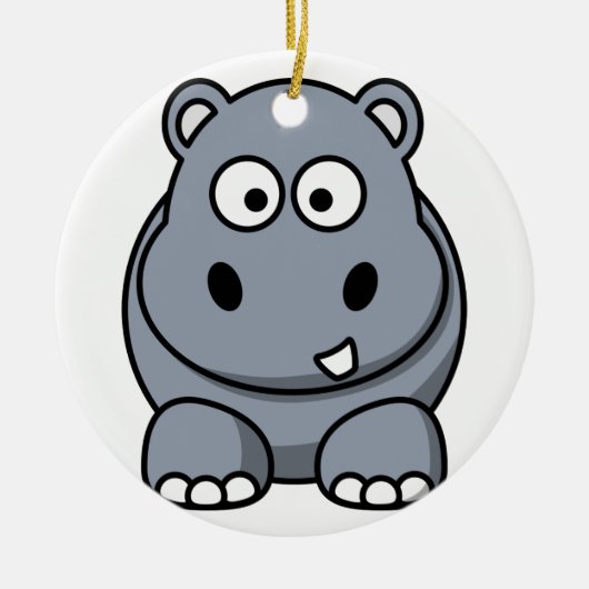 Hippo kerstversiering keramisch ornament (Voorkant)