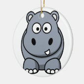 Hippo kerstversiering keramisch ornament (Links)