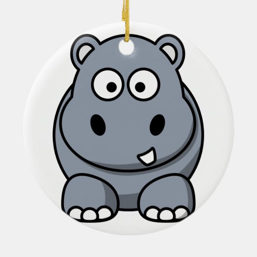 Hippo kerstversiering keramisch ornament (Achterkant)