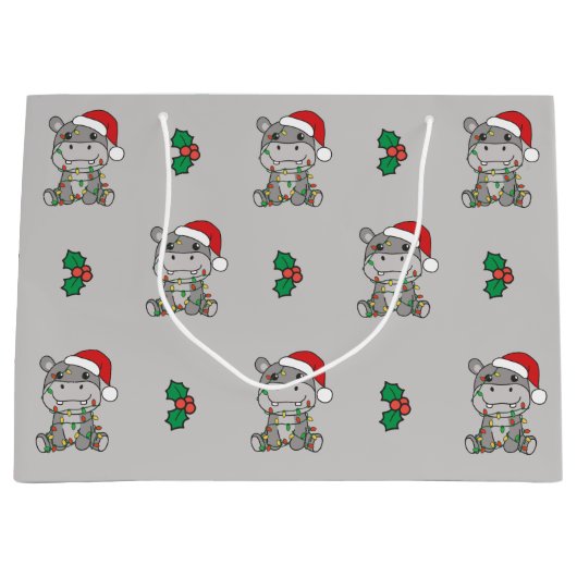 Hippo Kerstwinterdieren Hippos Grote Gift B Groot Cadeauzakje (Voorkant)