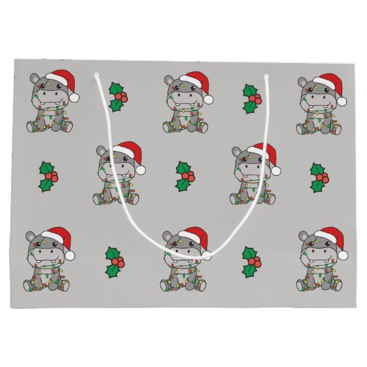 Hippo Kerstwinterdieren Hippos Grote Gift B Groot Cadeauzakje (Achterkant)