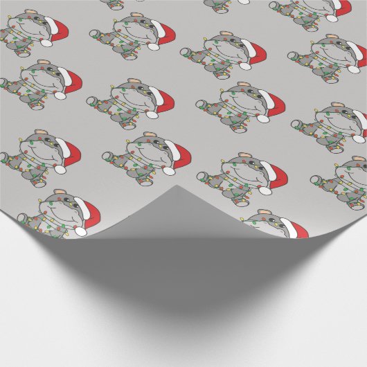 Hippo Kerstwinterdieren Hippos Wrapping Pap Cadeaupapier (Hoek)
