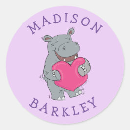 Hippo Kind Cute Valentijns Envelope Seal Stickers