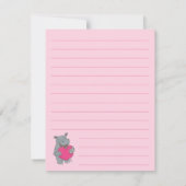 Hippo Kind Cute Valentijnsdag Briefpapier Kaart (Achterkant)