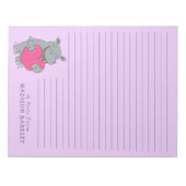 Hippo Kind Cute Valentijnsdag Briefpapier Notitieb Notitieblok (Voorkant)