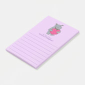 Hippo Kind Cute Valentijnsdag Post-it Notes (Schuin)