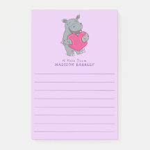 Hippo Kind Cute Valentijnsdag Post-it Notes