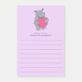 Hippo Kind Cute Valentijnsdag Post-it Notes