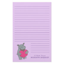 Hippo Kind Cute Valentijnsdag Stationery