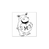 Hippo Kind Leuke Valentijn Monogram Initiaal Rubberstempel (Afrduk)
