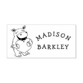 Hippo Kind Leuke Valentijnsdag Naam Rubberstempel (Afrduk)