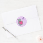 Hippo Kind Schattige Valentijns Naam Envelopzegel Ronde Sticker (Envelop)