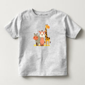 Hippo Knuffels & Giraffe Giggles Schattige Safari  Kinder Shirts (Voorkant)